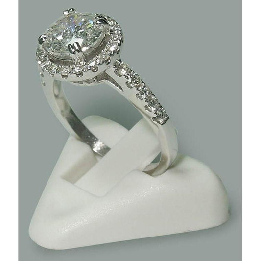 Runder Echt Diamant Verlobungsring Solitär 2.72 Karat Weißgold 14K