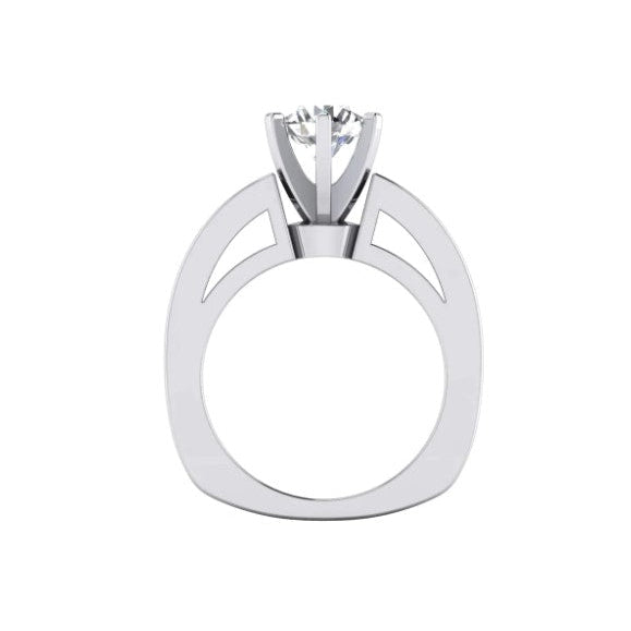 Runder Euroschaft-Echt Diamant-Verlobungsring Mit Akzenten WG 14K