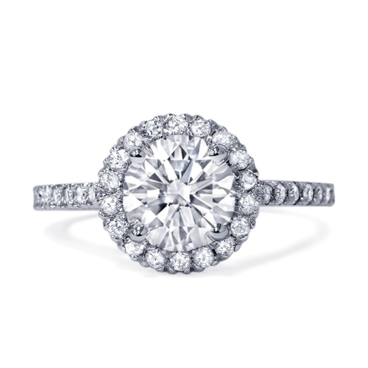 Runder Halo Echt Diamant Ehering 2,25 ct.