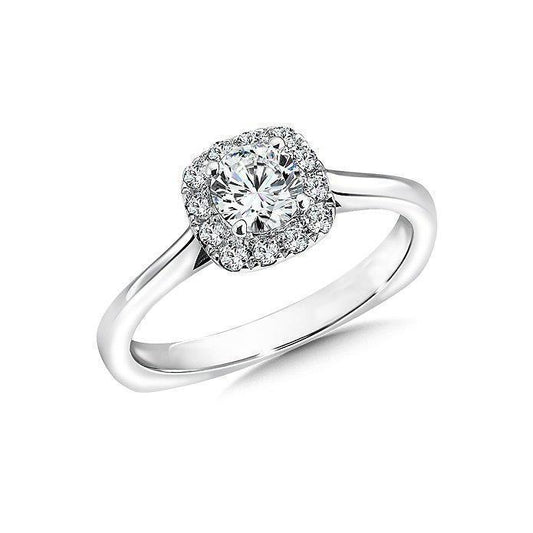 Runder Halo Natürliche Diamant-Verlobungsring Weißgold 14K 1,36 Karat