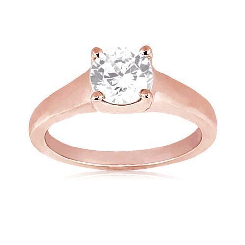 Runder Natürliche Diamant 1,51 Karat Roségold 14K Solitärring Neu