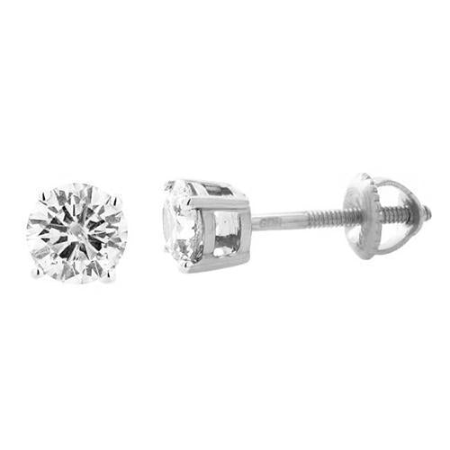 Runder Ohrstecker Mit Echt Diamantschliff 3,50 Ct. Schmuck Aus Weißgold