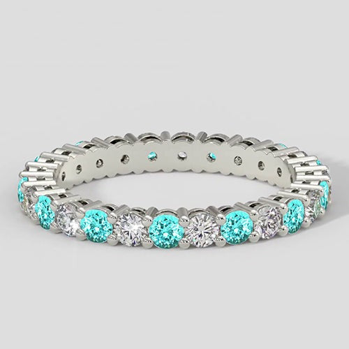 Runder Paraiba-Eternity-Ring