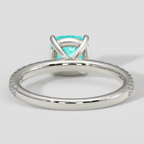 Runder Verlobungsring aus Paraiba-Stein