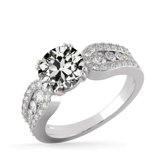 Runder Alter Bergmann Echt Diamant Jubiläumsring Gold 4.50 Karat