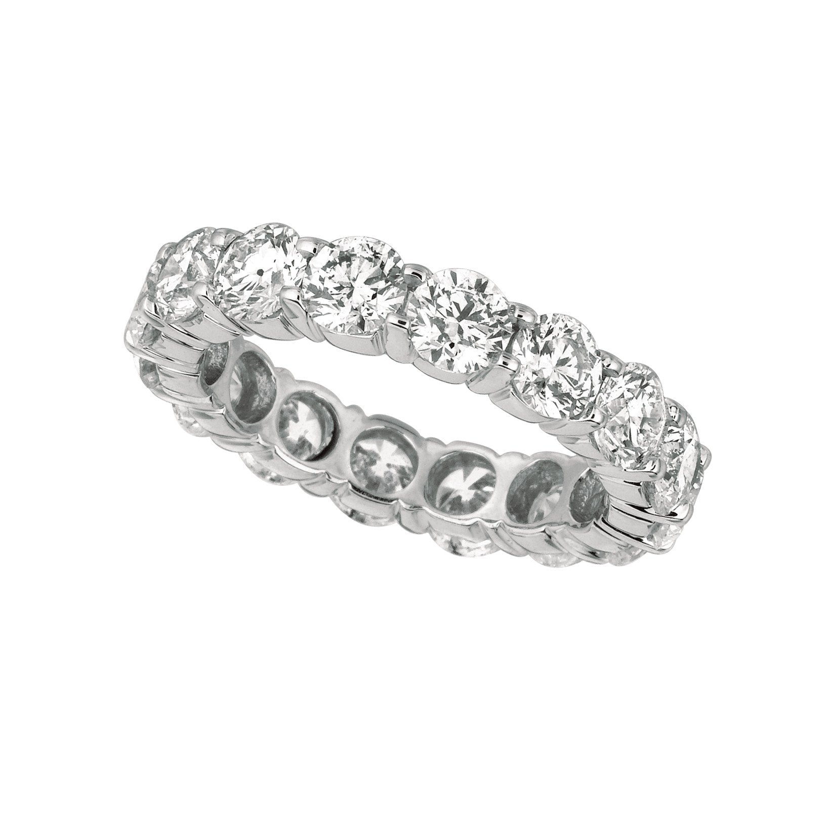 Runder Natürliche Diamant Ewigkeit Band 4,80 Karat 14K Weißgold