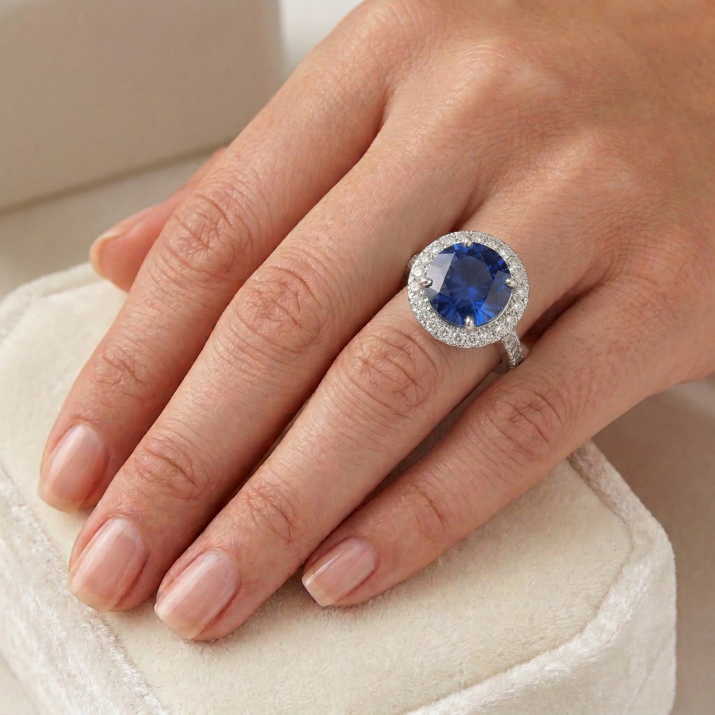 echter round diamant 5.75Karat ring Profilansicht