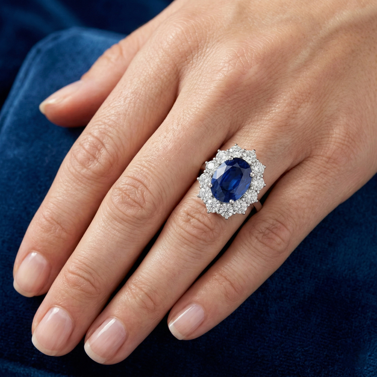 echter oval diamant 6Karat ring mit Diamantbesatz