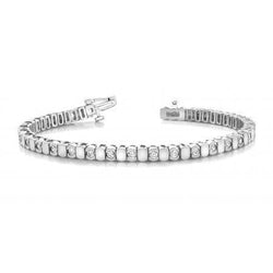 Rundes 4,50 Ct Wunderschönes Natürliche Diamant Damen Tennis Armband Weißgold 14K