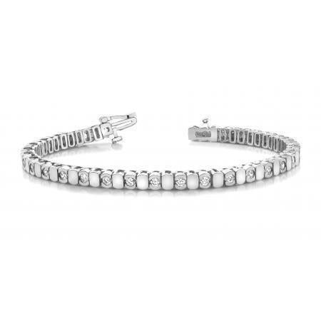 Rundes 4,50 Ct Wunderschönes Natürliche Diamant Damen Tennis Armband Weißgold 14K