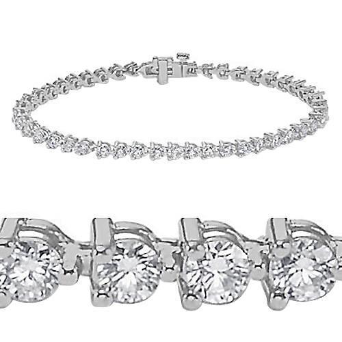 Rundes 5 Karat 3 Krappen Set Echt Diamant Tennisarmband Damen Schmuck