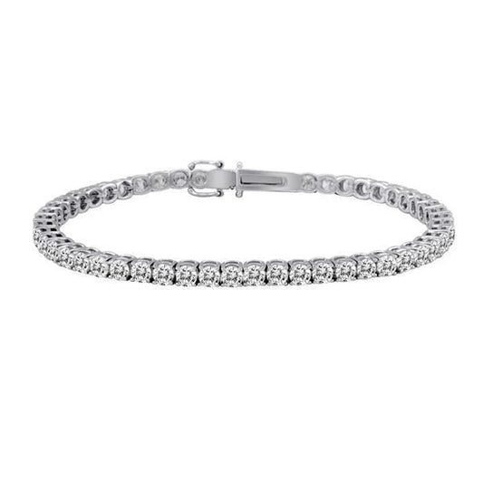 Rundes Brillant-Echt Diamant-Tennisarmband 5 Karat 14K Weißgold