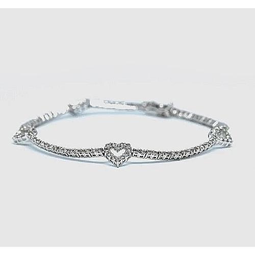 Rundes Echt Diamant Tennisarmband 2.50 Karat F G VS1 Weißgold 14K