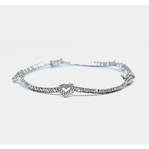 Rundes Echt Diamant Tennisarmband 2.50 Karat F G VS1 Weißgold 14K