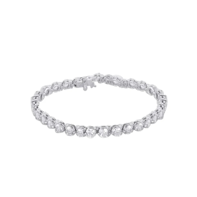 Rundes Echte Diamantarmband Weißgold 14K Neu 9,60 Karat