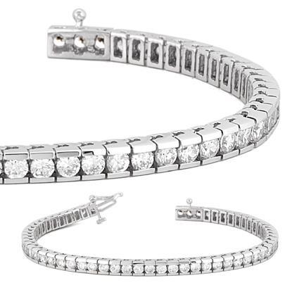 Rundkanal Natürliche Diamant Tennisarmband Massivgold Schmuck 8.55 Ct