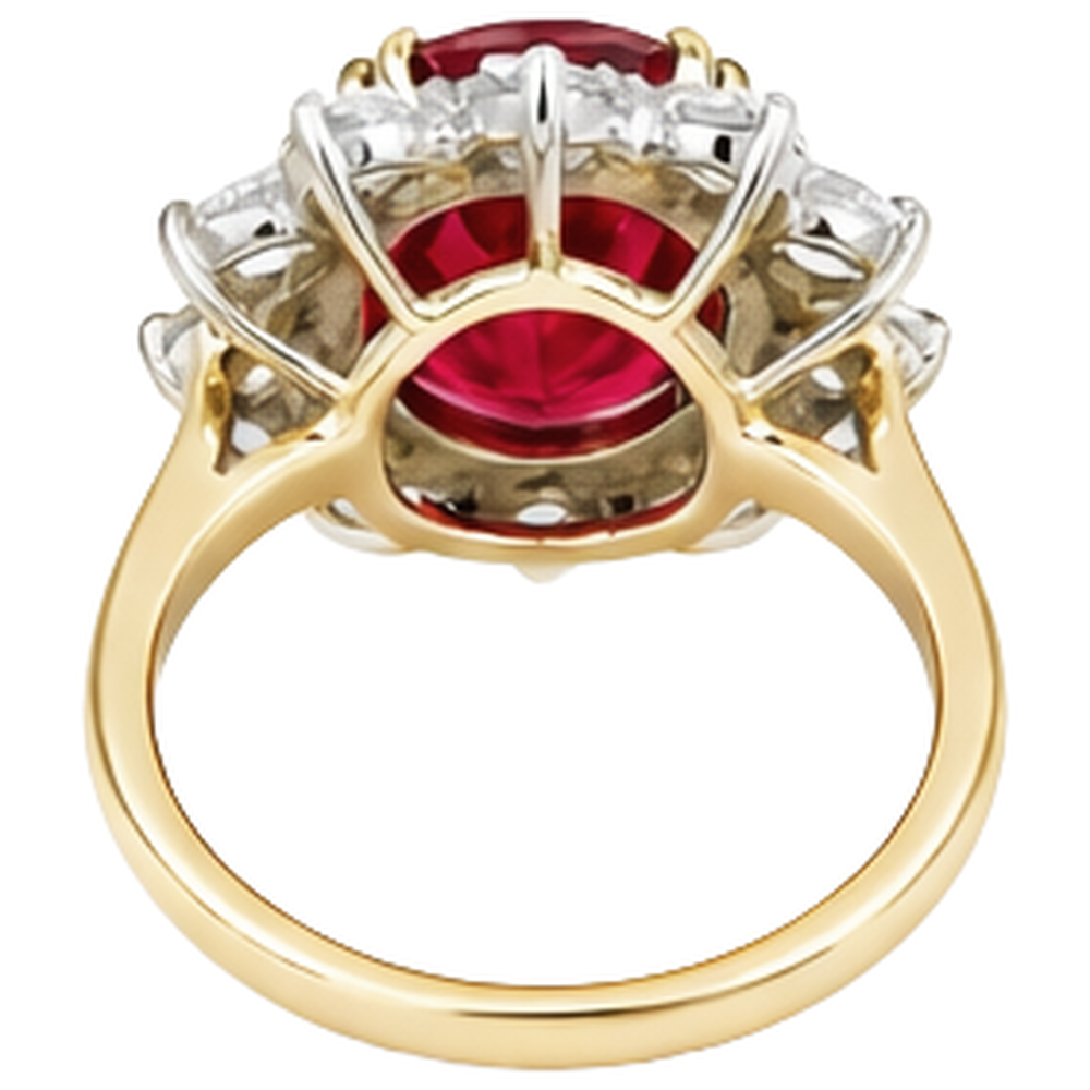 echter oval rubin 4.50Karat ring auf Weiß