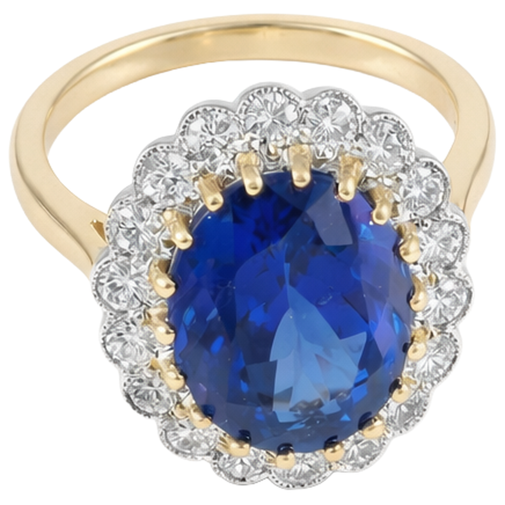 echter oval tansanit 5.75Karat ring Detailansicht