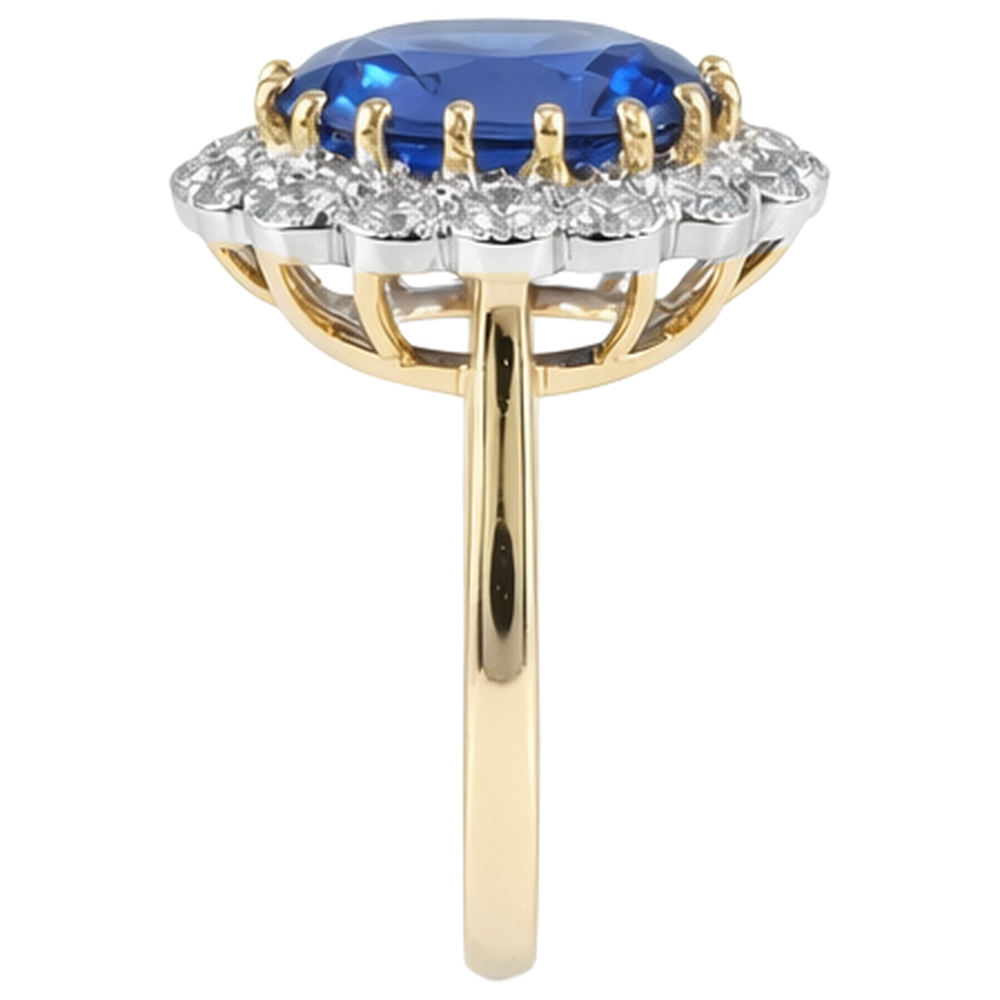 echter oval tansanit 5.75Karat ring Profilansicht