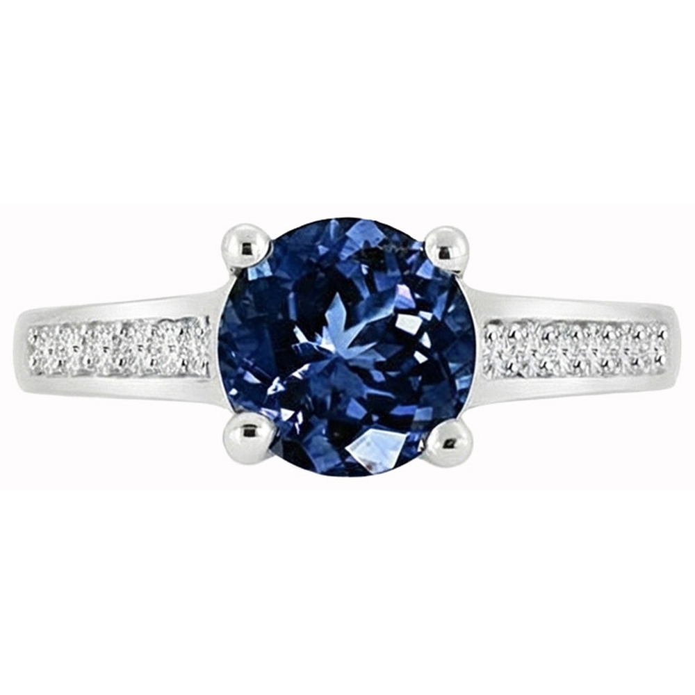 echter round diamant 2.80Karat ring Seitenansicht