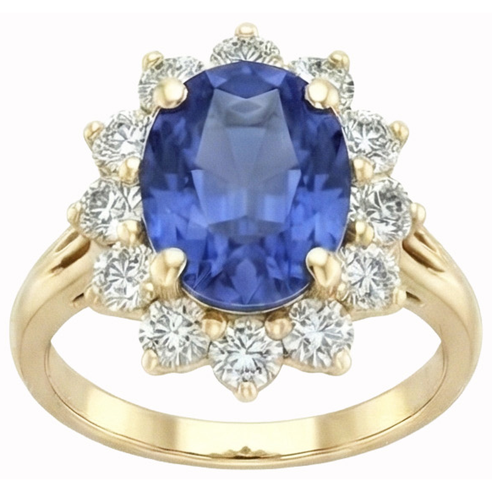 echter oval diamant 3Karat ring Vorderansicht