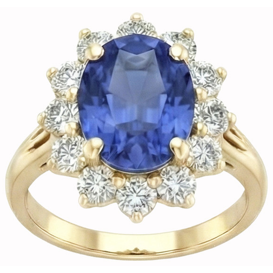 echter oval diamant 3Karat ring Vorderansicht
