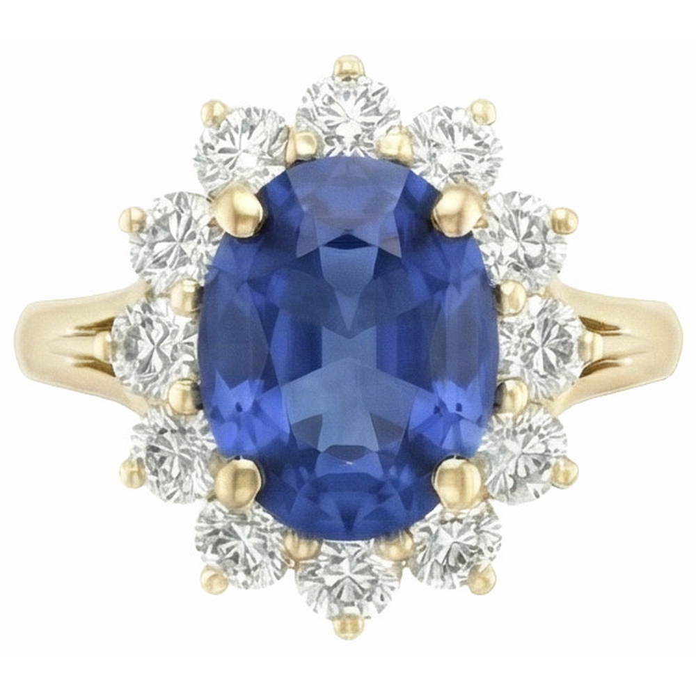echter oval diamant 3Karat ring Seitenansicht
