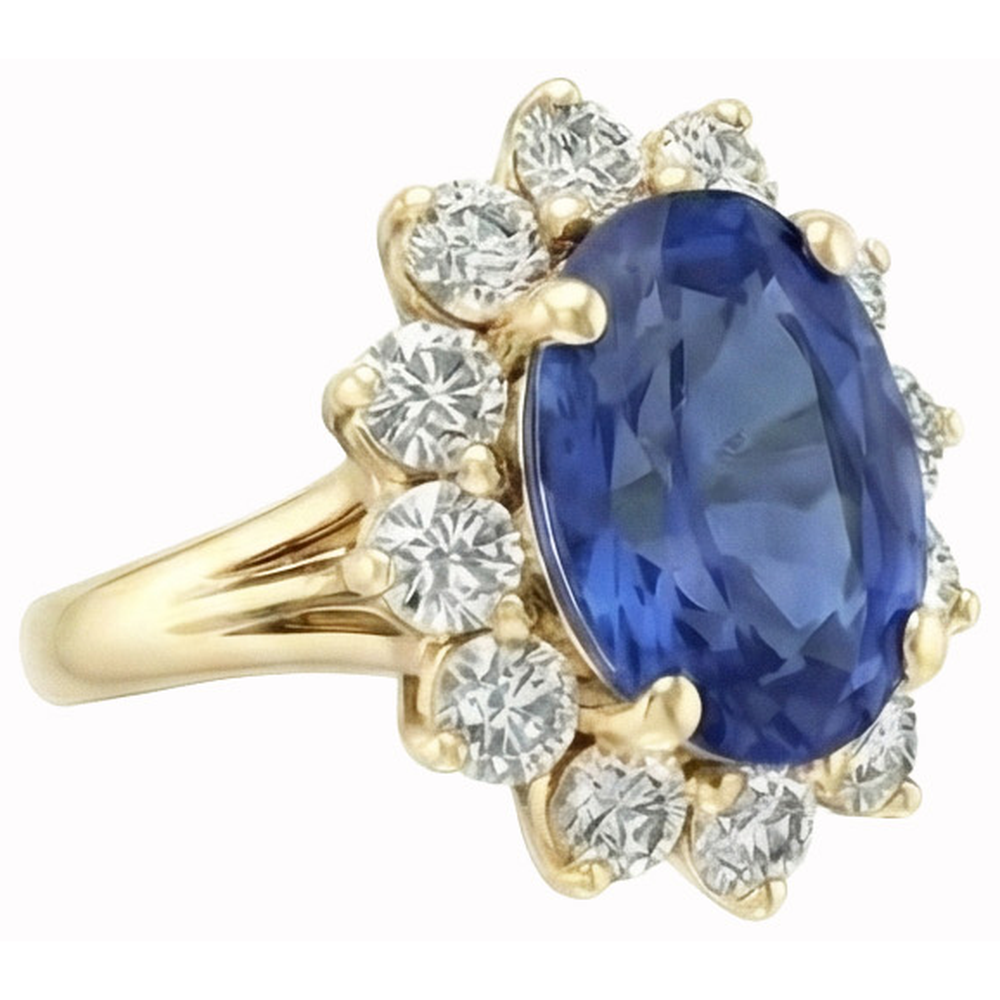 echter oval diamant 3Karat ring Detailansicht