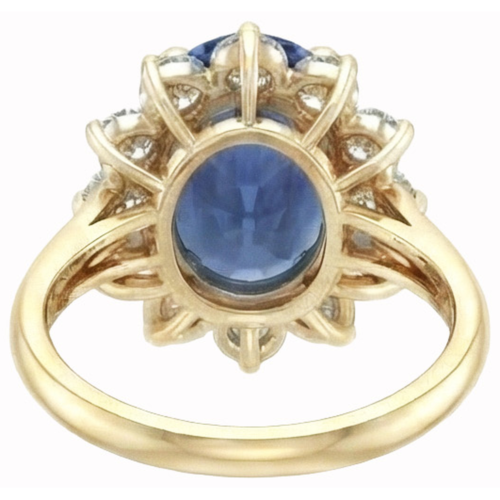 echter oval diamant 3Karat ring Profilansicht