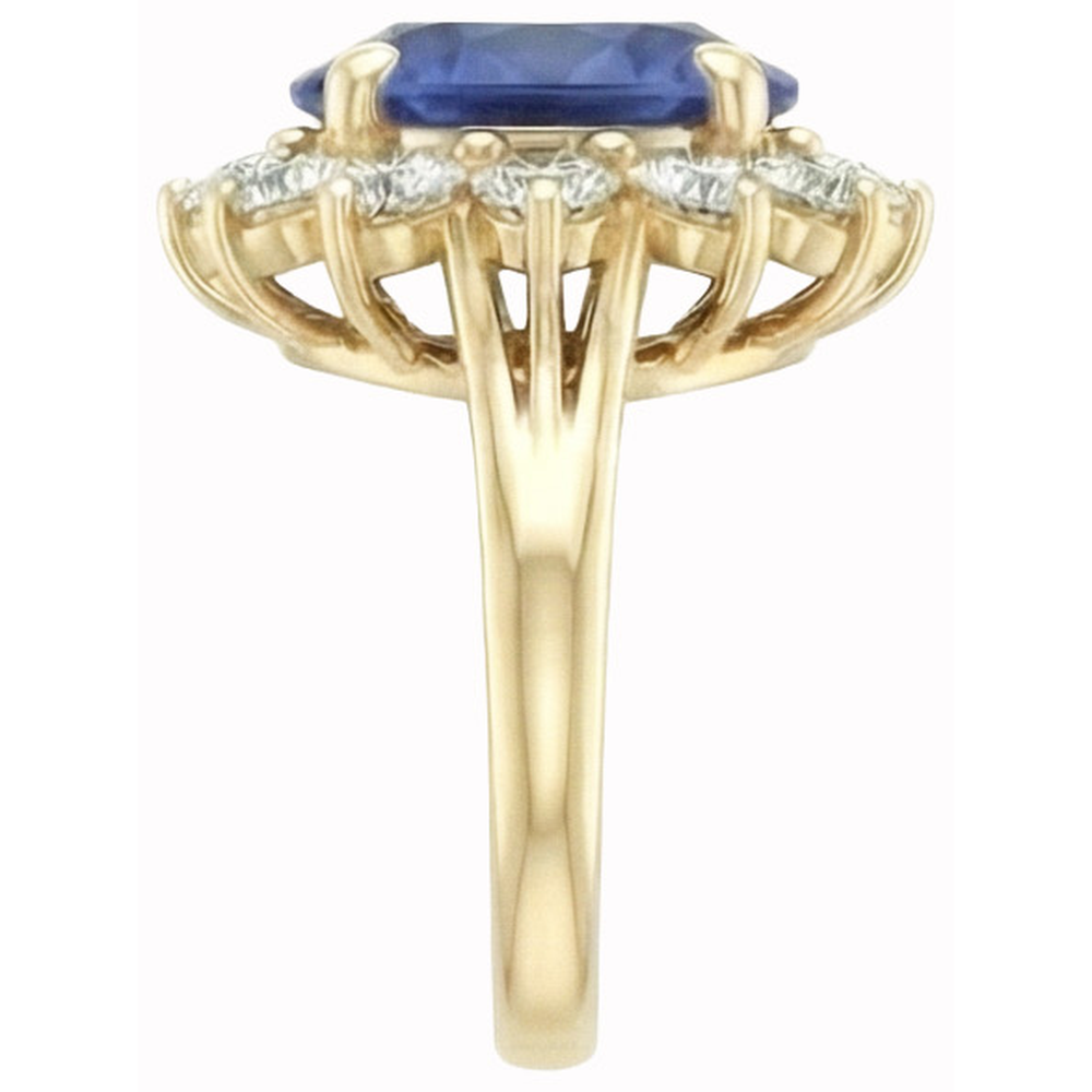 echter oval diamant 3Karat ring Draufsicht