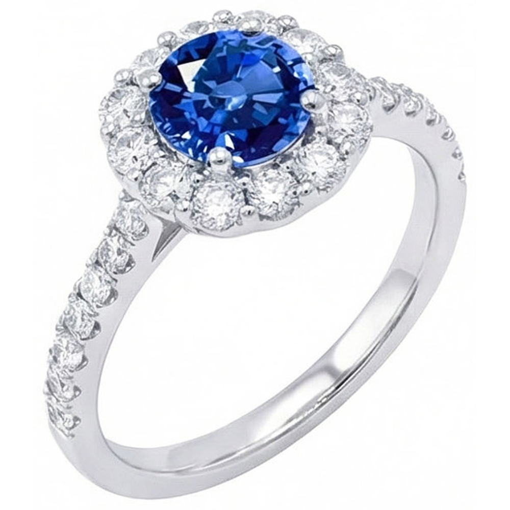 echter round diamant 1.50Karat ring Vorderansicht