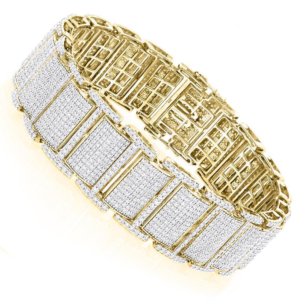 Rundschliff 19 Karat Natürliche Diamant Herren Ice Out Gold 14K Armband