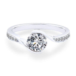 Rundschliff 2,10 Karat Natürliche Diamanten Ehering Damen Schmuck Neu