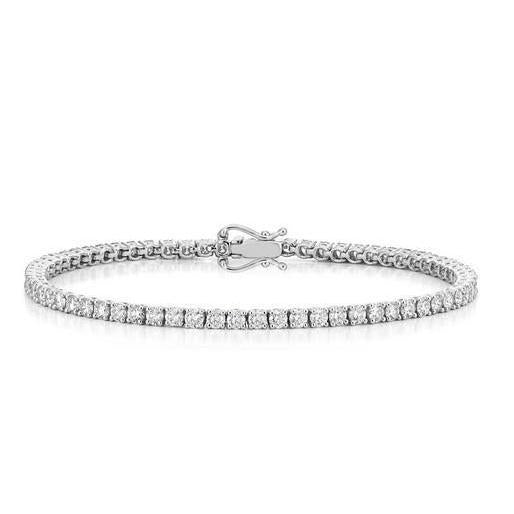 Rundschliff 4,55 Karat Echt Diamant Tennisarmband Weißgold 14K