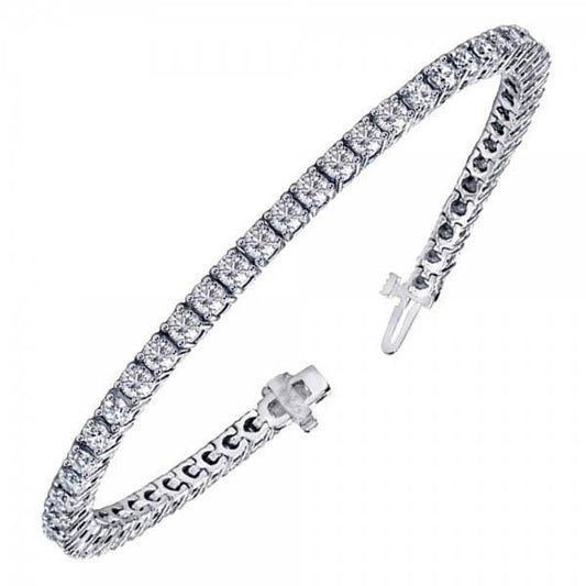 Rundschliff Echt Diamant Tennisarmband Weißgold Schmuck 8.1 Karat