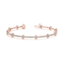 Rundschliff Funkelnder 6 Karat Echt Diamant Damen Armband Roségold 14K