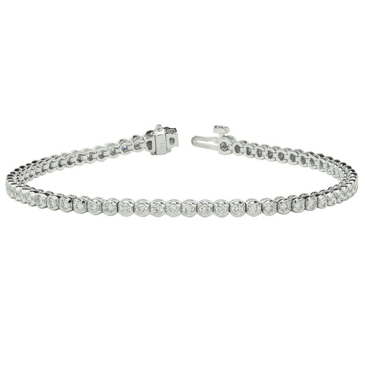 Rundschliff Lünette Set 6 Karat Natürliche Diamanten Tennisarmband WG 14K