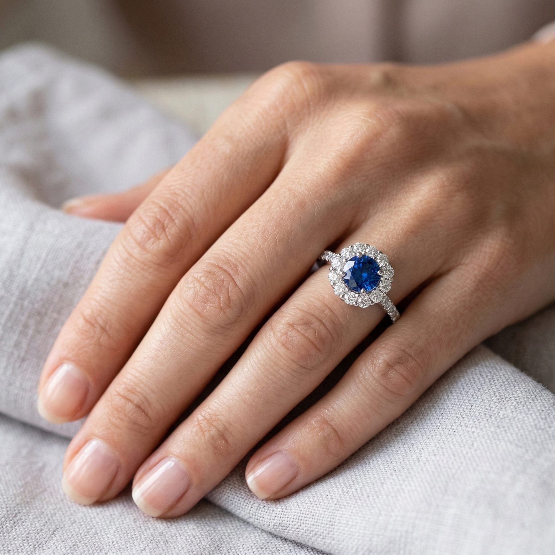 echter round diamant 1.50Karat ring auf Weiß