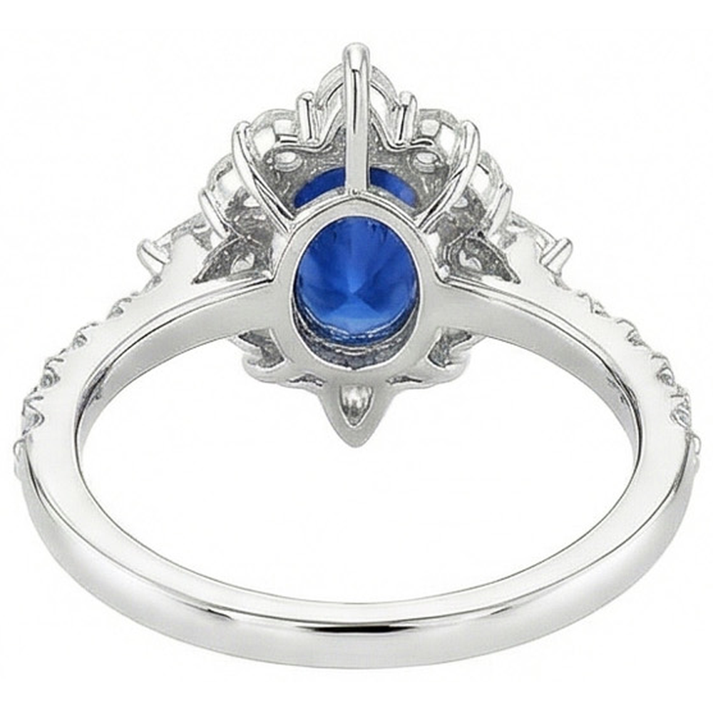 echter oval saphir 1Karat ring auf Weiß