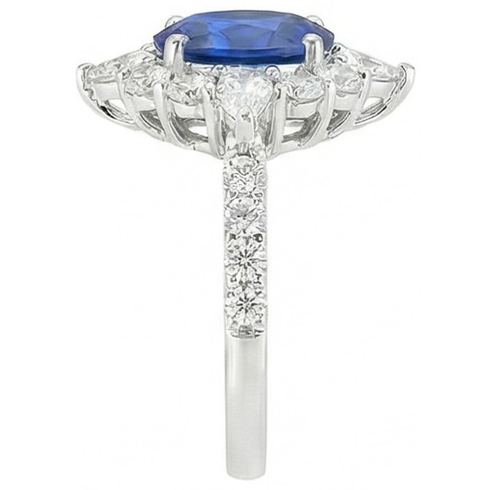 echter oval saphir 1Karat ring Profilansicht
