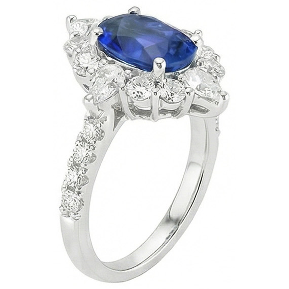 echter oval saphir 1Karat ring Detailansicht