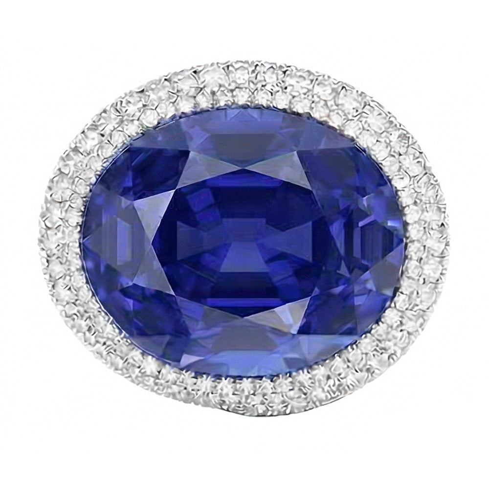 echter oval diamant 4.50Karat ring Seitenansicht