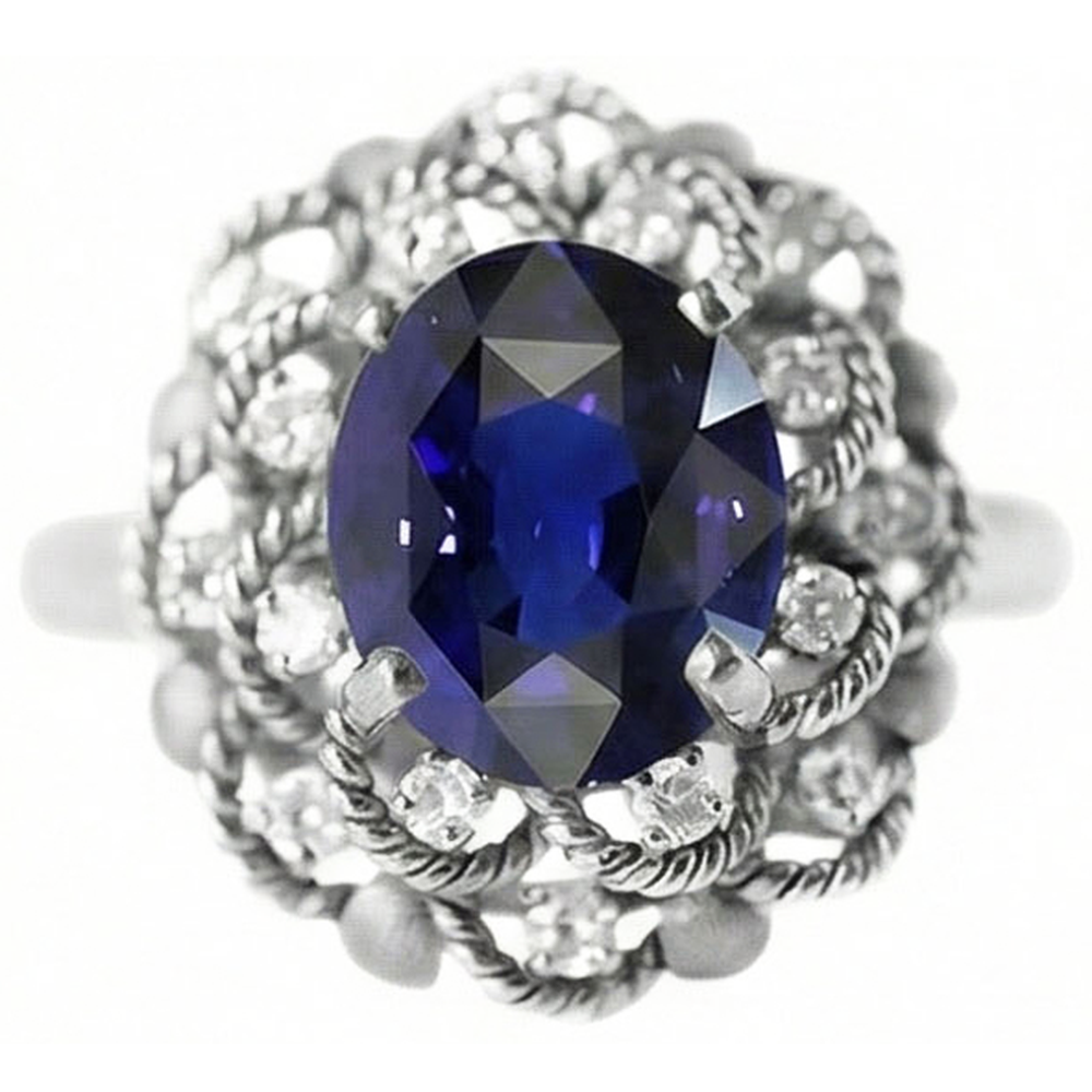 echter oval diamant 3Karat ring Seitenansicht
