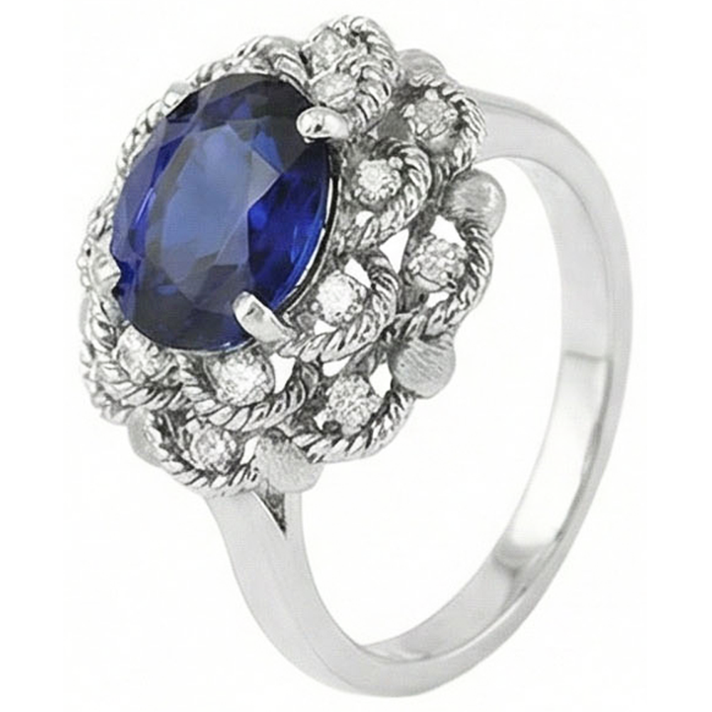 echter oval diamant 3Karat ring Detailansicht