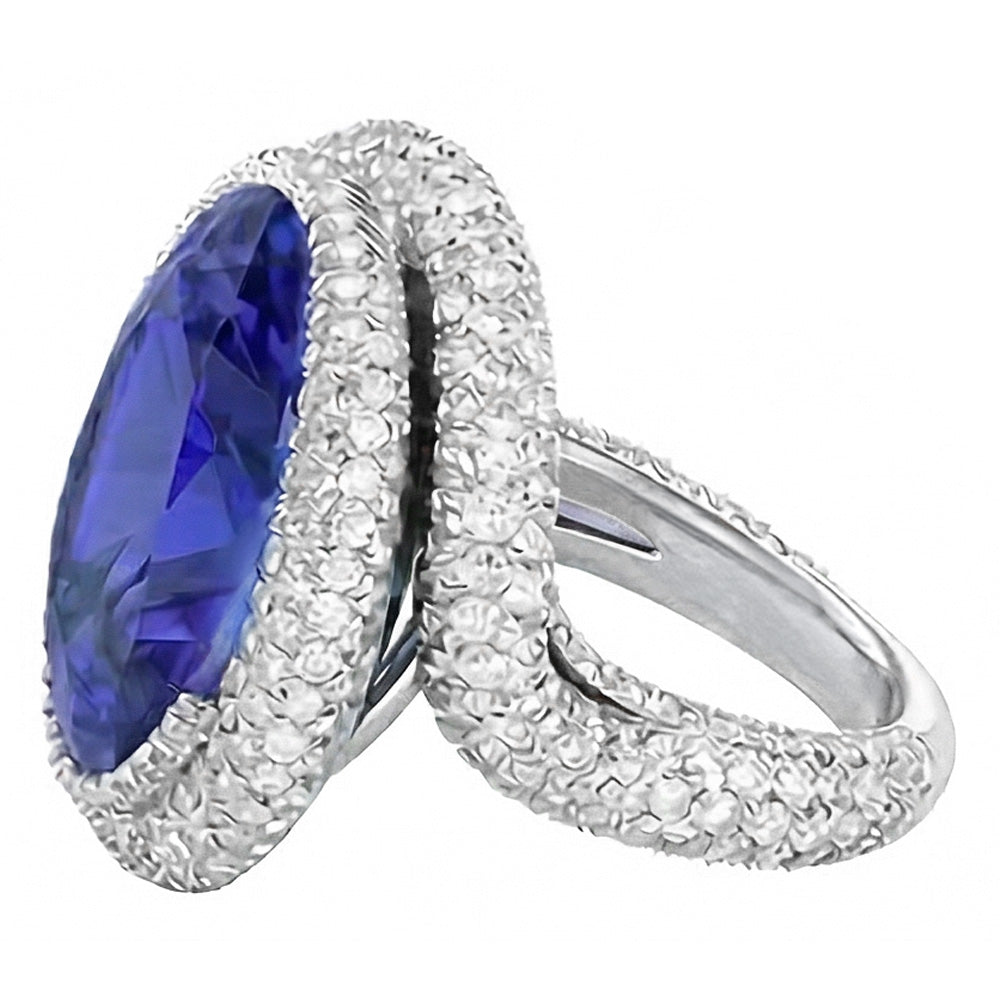 echter oval diamant 4.50Karat ring Detailansicht