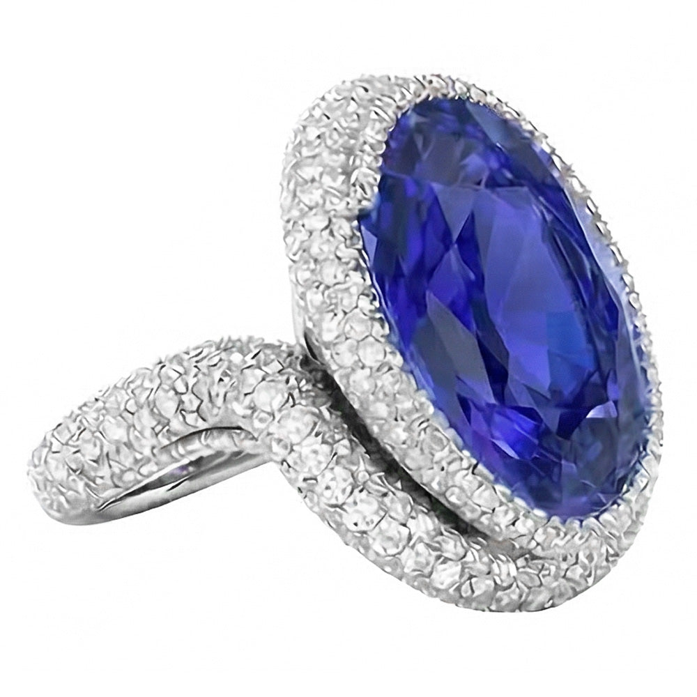 echter oval diamant 4.50Karat ring Draufsicht