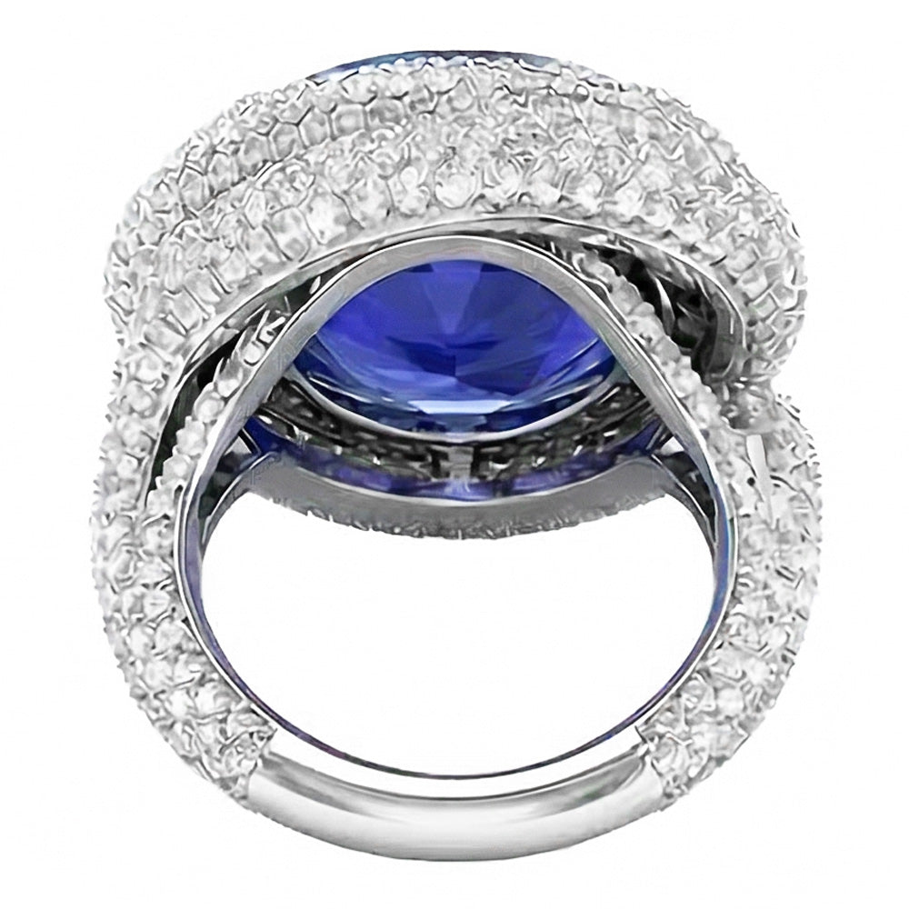 echter oval diamant 4.50Karat ring Profilansicht
