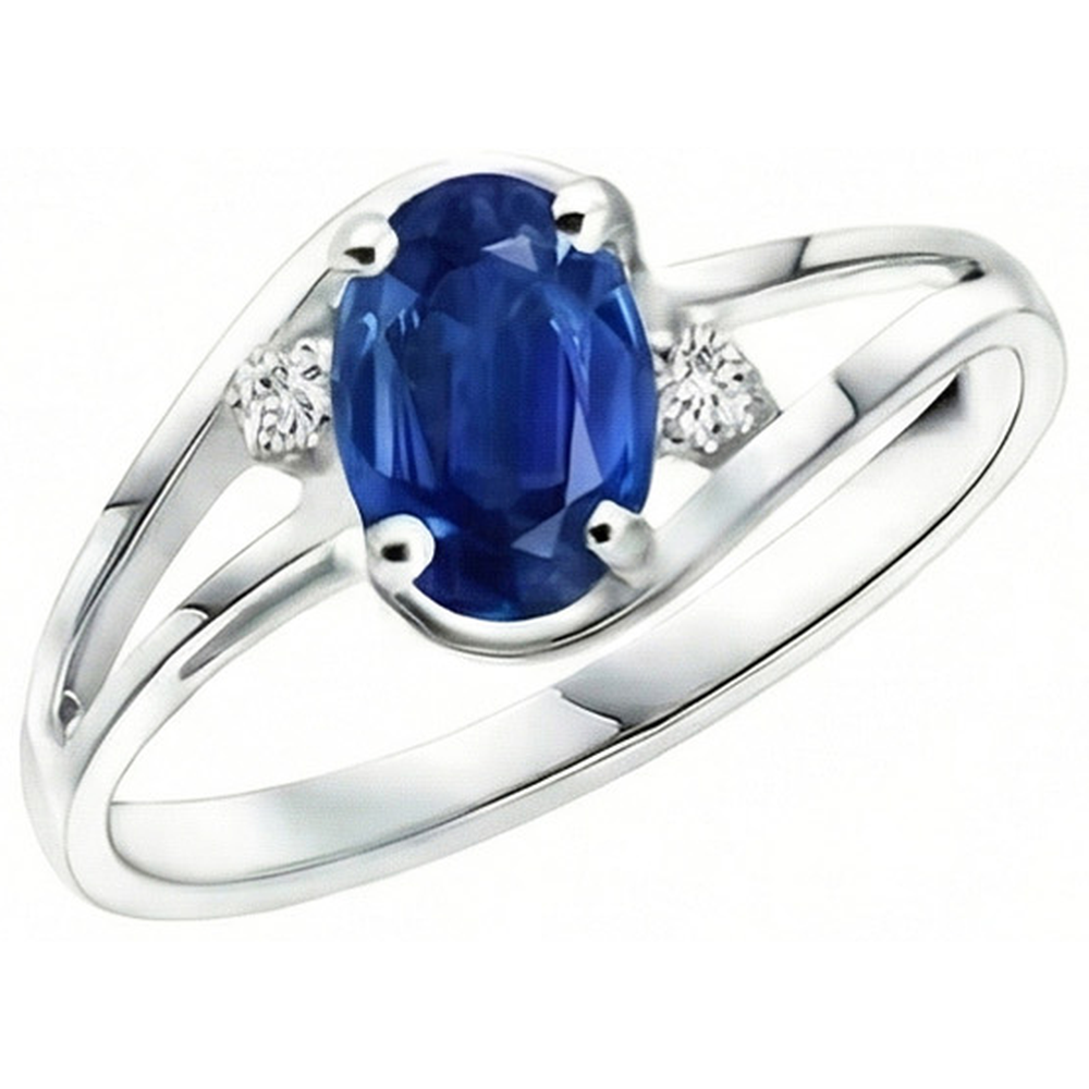 Saphir Diamant 2,20 Karat Ehering Weißgold 14K