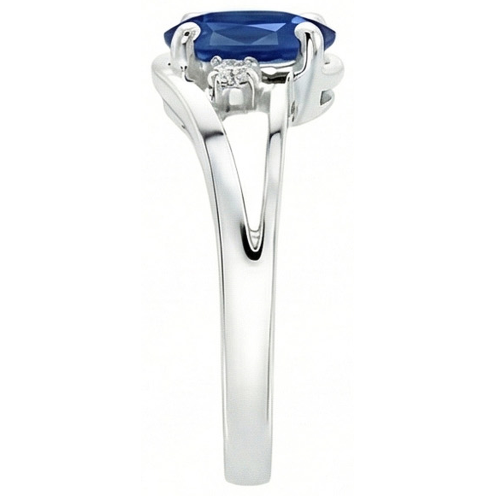 Saphir Diamant 2,20 Karat Ehering Weißgold 14K