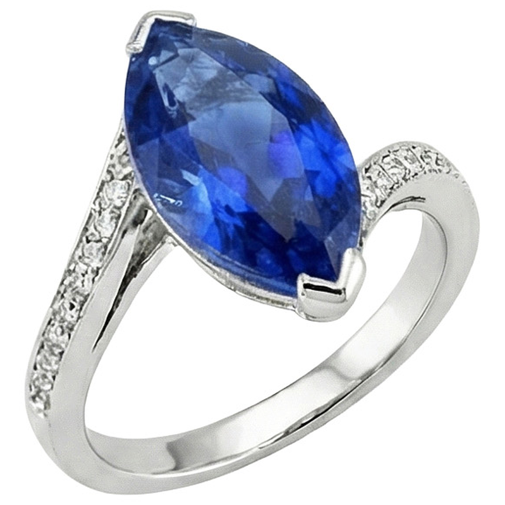 Saphir-Marquise-Ring